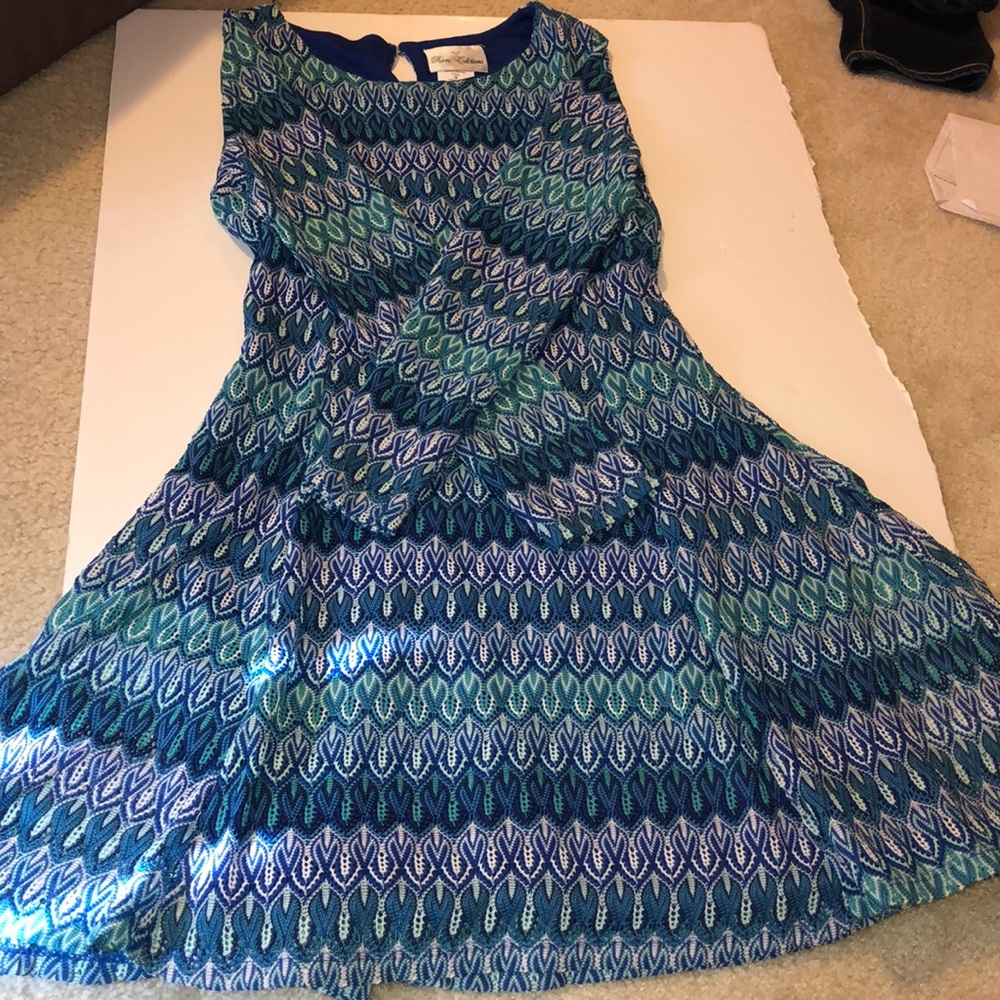 Blue patterned dress